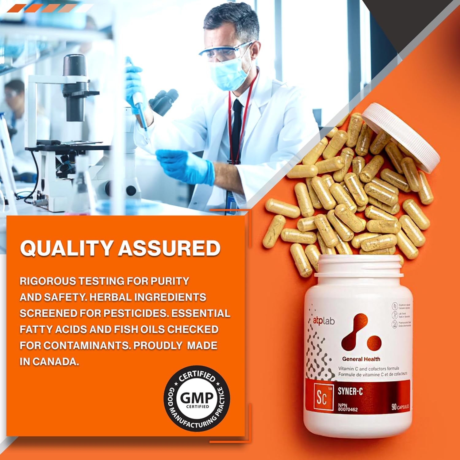 ATP LAB Syner-C 90 caps - Ultra-Potent Chelated Vitamin C Formula with Quercetin for Immunity Boost