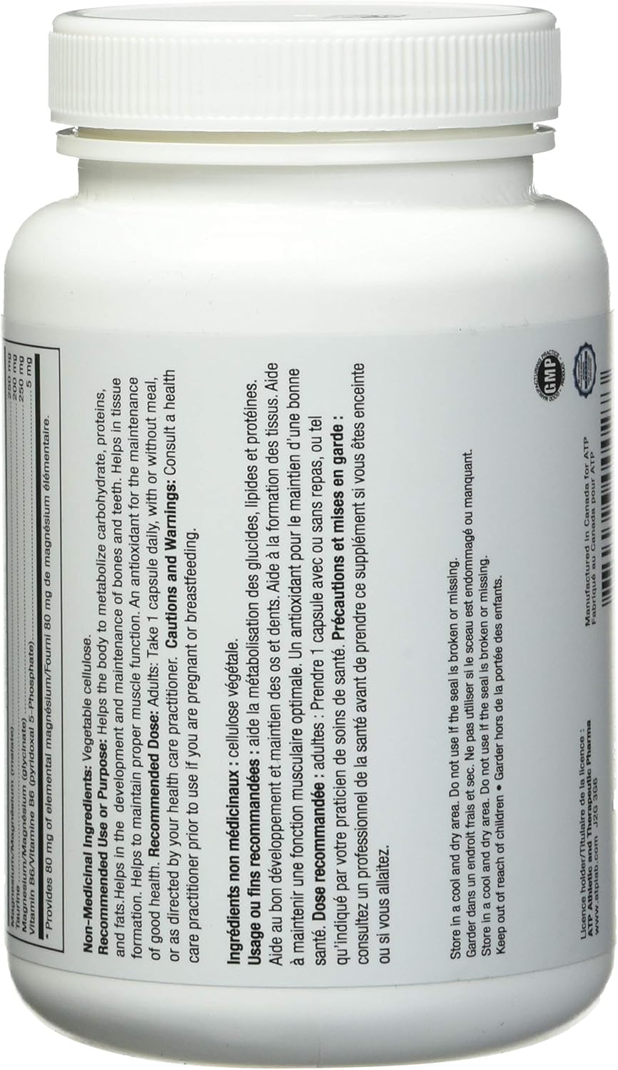 ATP LAB Ultra High Potency Magnesium Complex Supplement with Vitamin B6 - 90 Capsules for Maximum Absorption