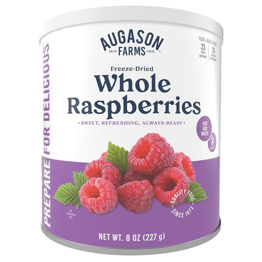 Augason Farms Freeze Dried Whole Raspberries Can - Emergency Food Supply, 23 Servings