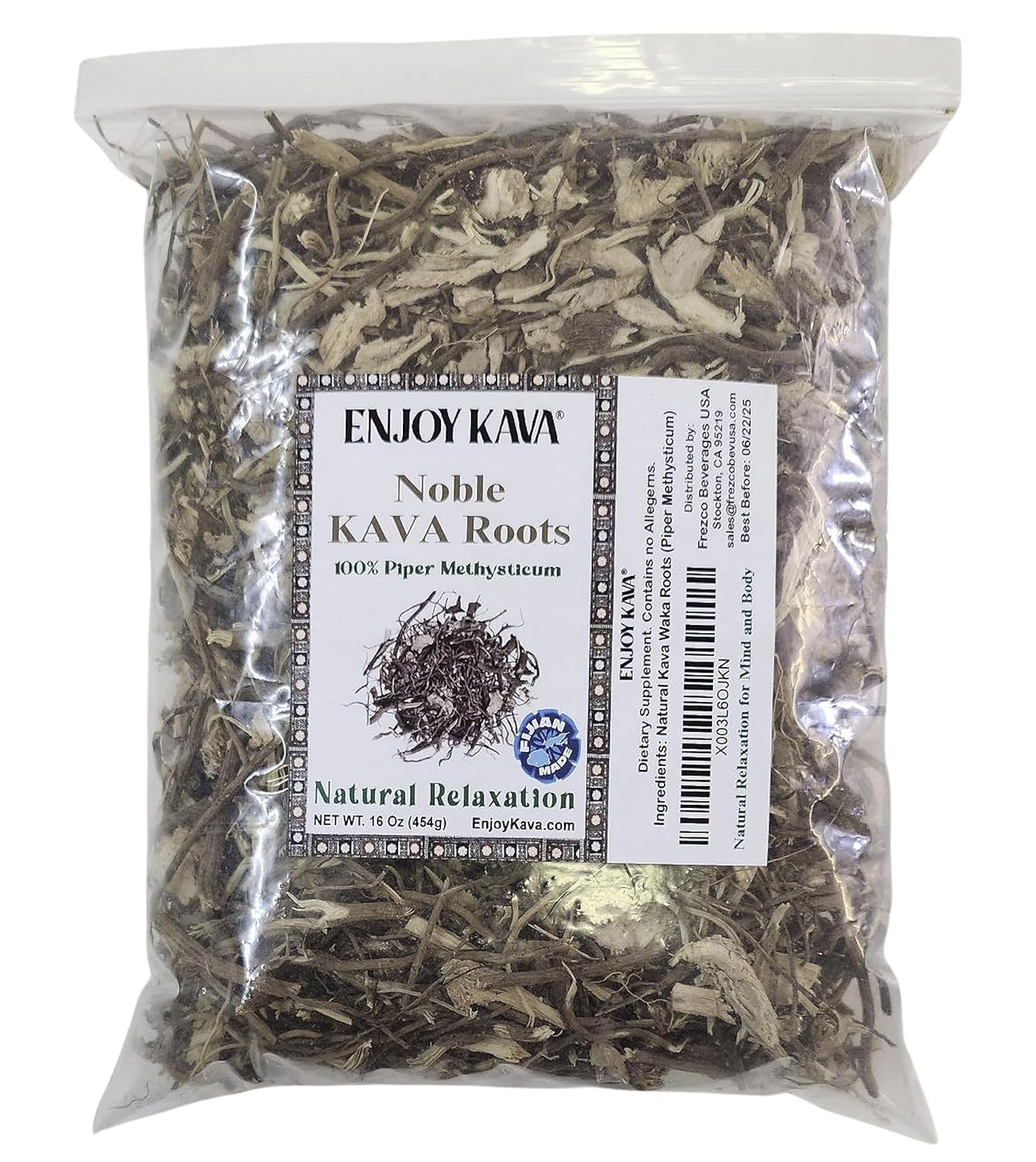 Authentic 100% Noble Kava Root Cut & Sifted from Fiji - 16 Oz Bag for Enjoyment