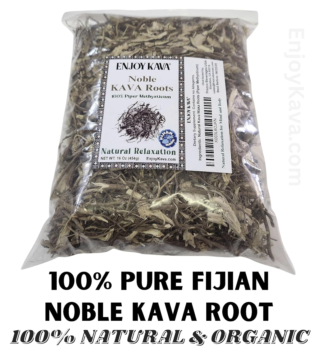Authentic 100% Noble Kava Root Cut & Sifted from Fiji - 16 Oz Bag for Enjoyment