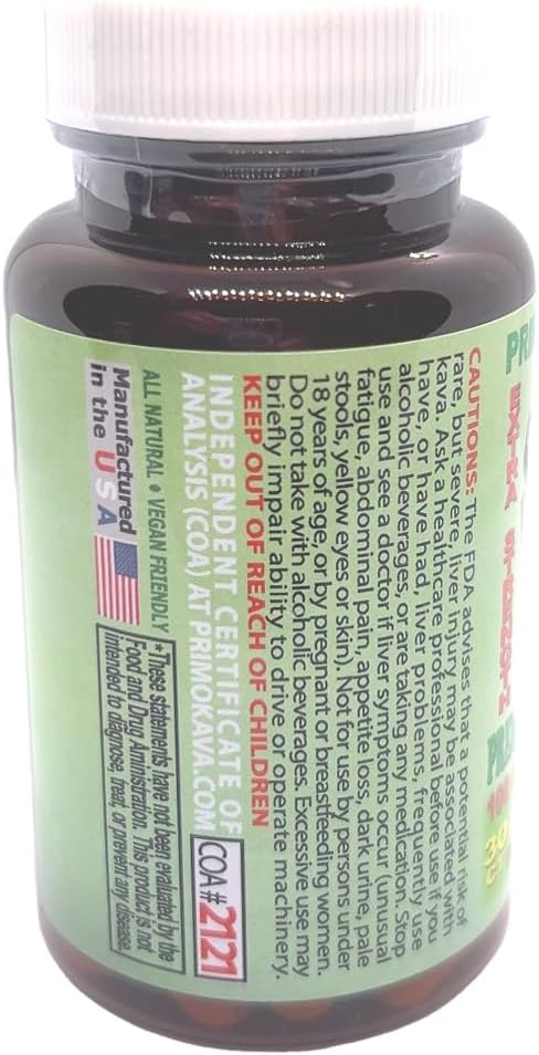 Authentic Fiji Kava Kava Capsules | Fast-Acting Extract with 100mg Kavalactones | Adaptogenic Experience | 30 Count