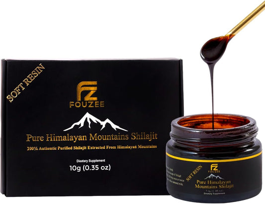 Authentic Pure Himalayan Shilajit Resin Supplement - Natural Trace Minerals for Energy Boost & Immunity - Amber Glass Bottle - 10g