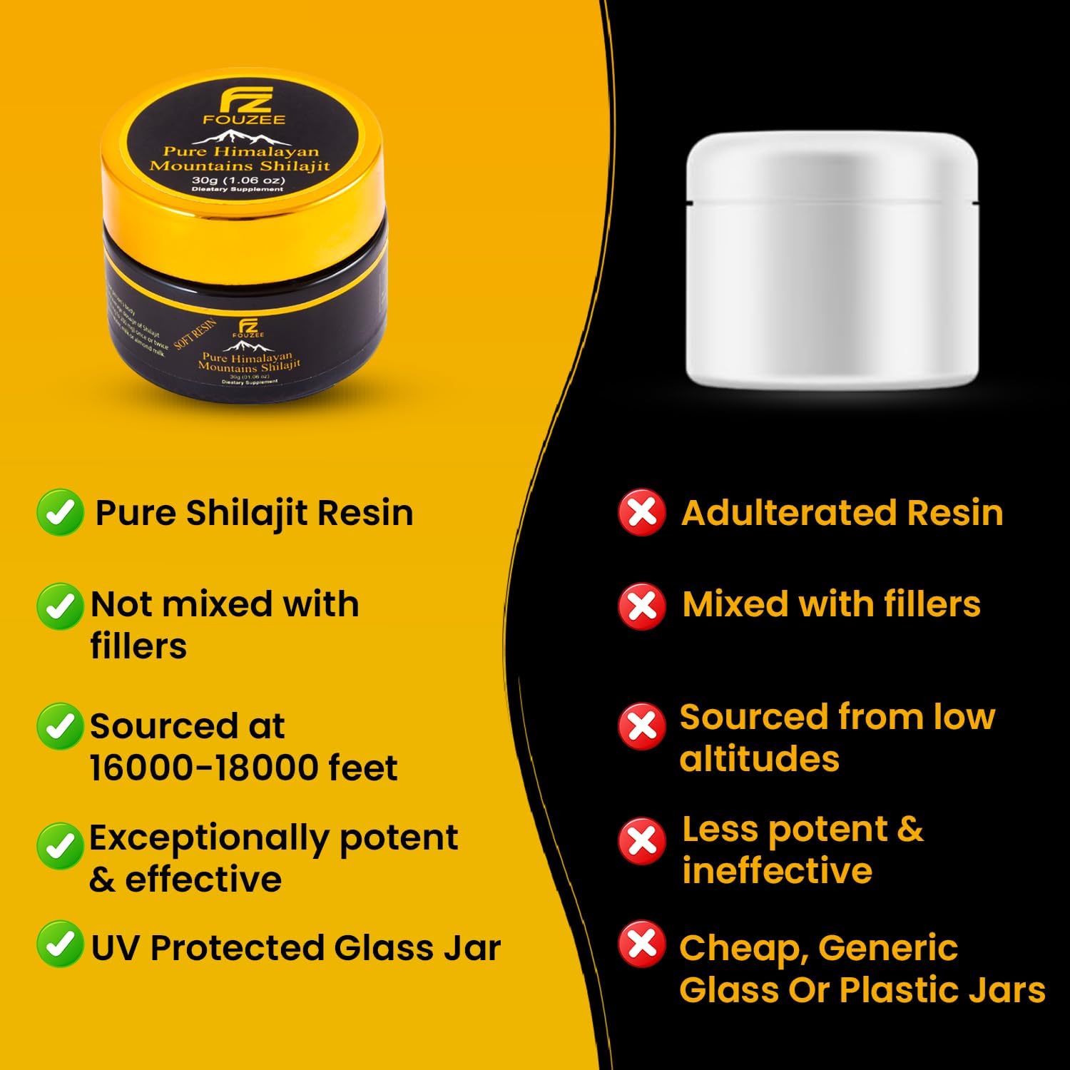 Authentic Pure Himalayan Shilajit Resin Supplement - Natural Trace Minerals for Energy Boost & Immunity - Amber Glass Bottle - 10g