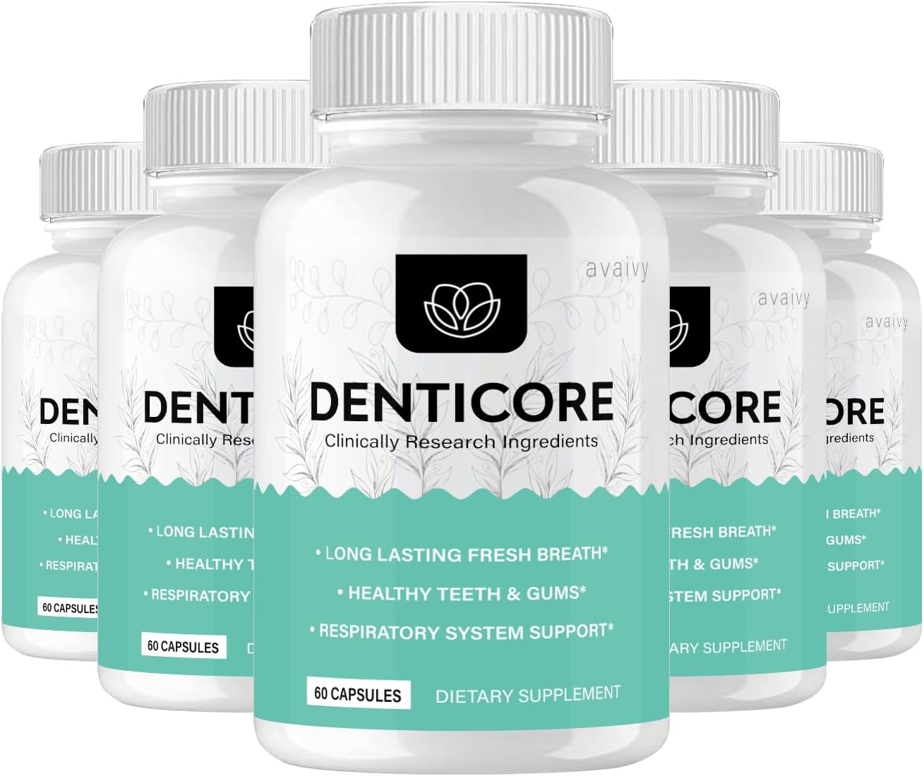Avaivy Denticore Formula Capsules - 5 Pack, 300 Capsules for Dental Health