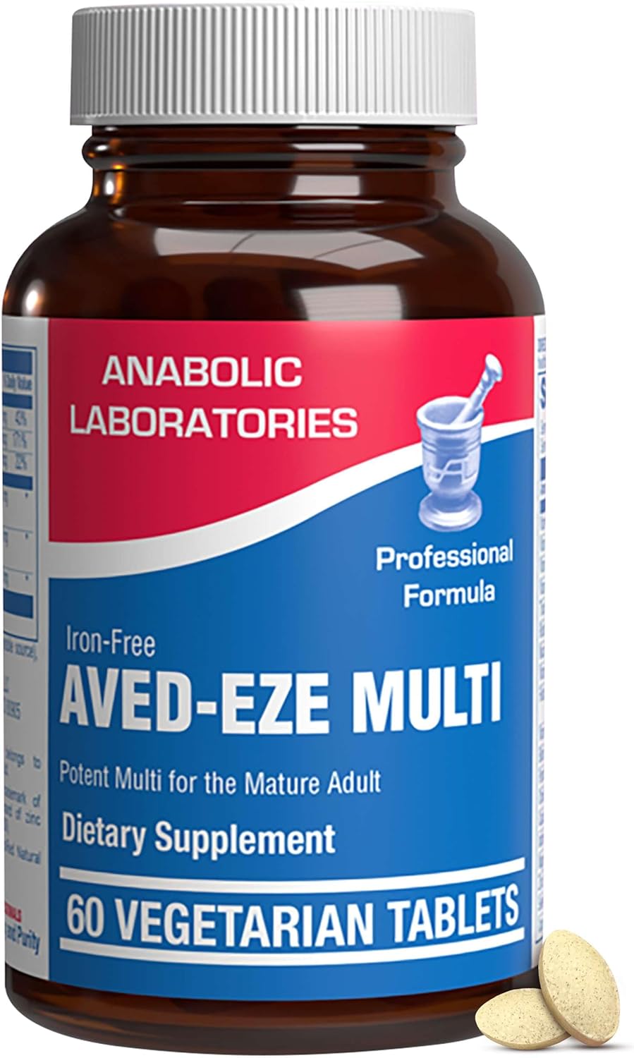 AVED Eze Iron-Free Daily Multivitamin for Men and Women - Digestive Blend, 60 Tablets - Vitamin A, C, D, E, B Complex