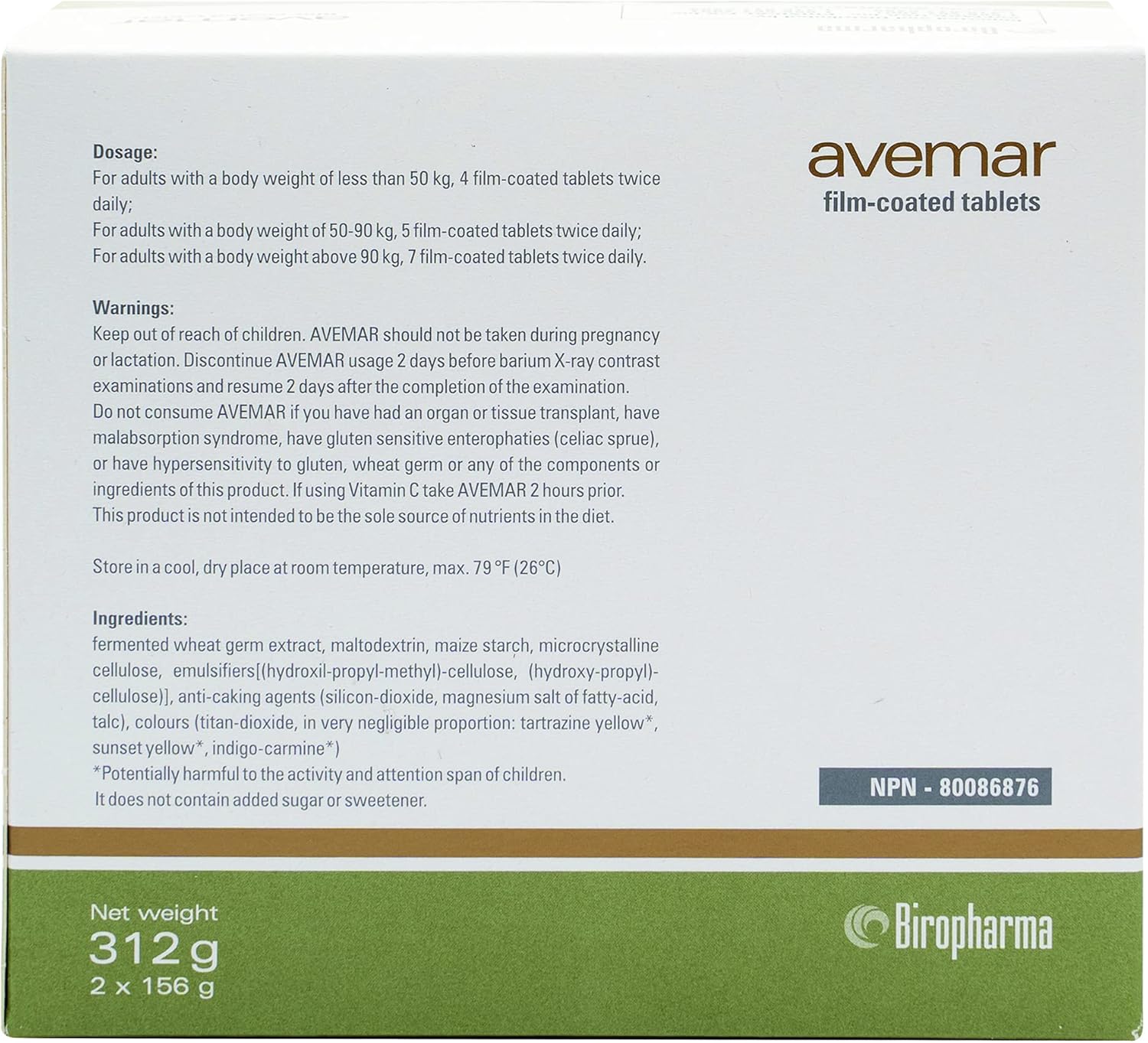 Avemar™ Fermented Wheat Germ Extract Tablets - 300 Count, Natural Daily Immune and Cell Support