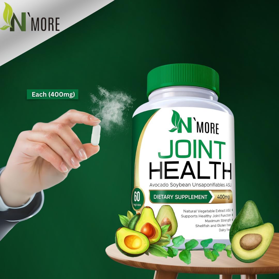Avocado Soybean Unsaponifiables Joint Health Supplement 400 mg - Non-GMO, Dairy, Gluten & Shellfish Free - 60 Day Supply