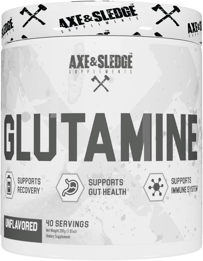 Axe & Sledge Basics Glutamine Powder, 40 Servings - Unflavored Supplement