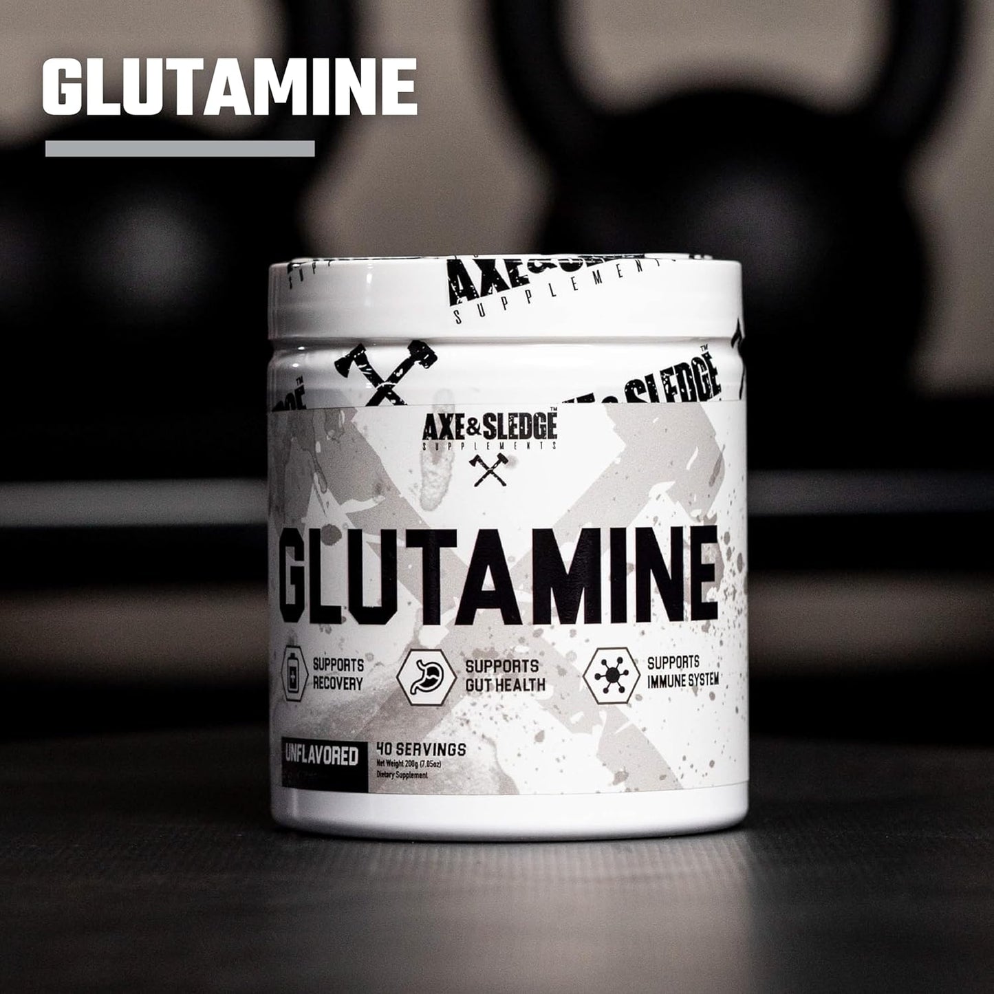 Axe & Sledge Basics Glutamine Powder, 40 Servings - Unflavored Supplement