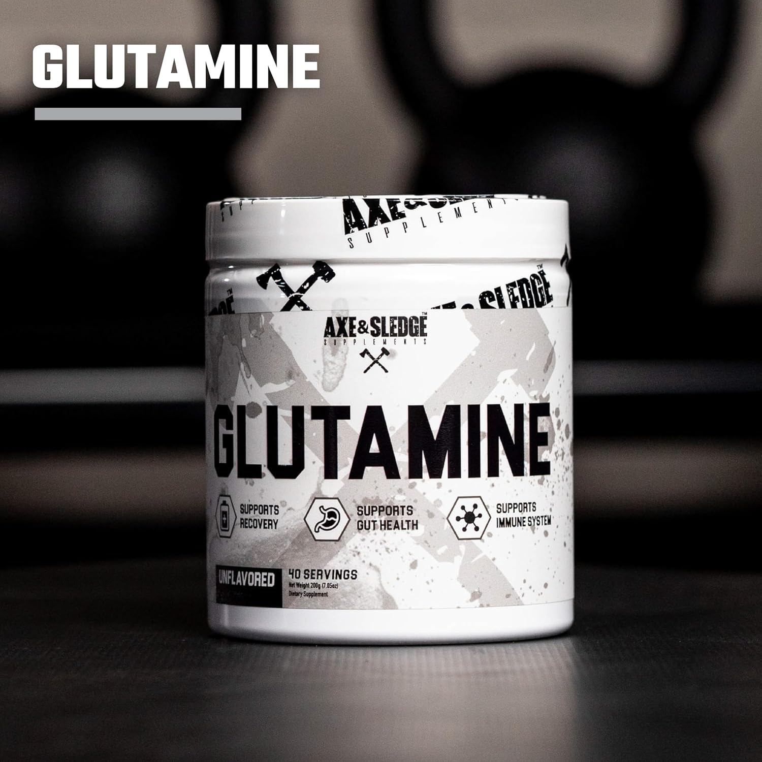 Axe & Sledge Basics Glutamine Powder, 40 Servings - Unflavored Supplement