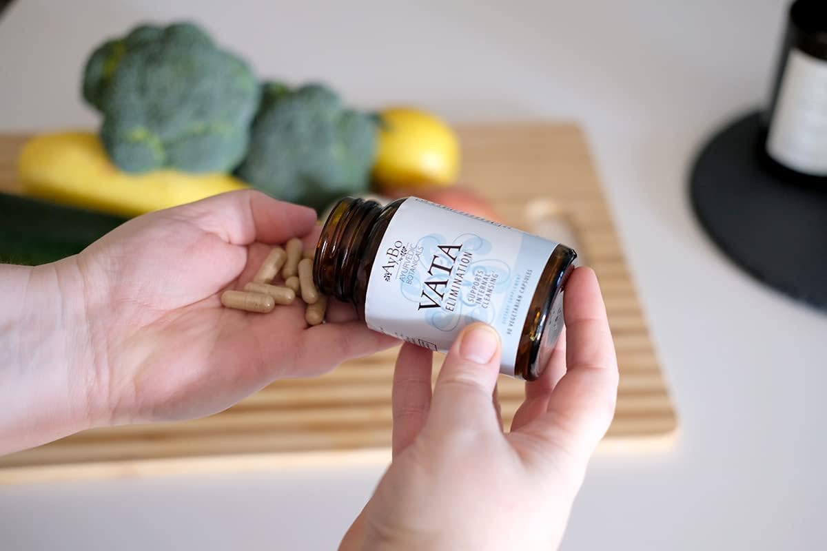 AyBo Vata Elimination Herbal Supplement - Organic, 90 Vegetarian Capsules, Supports Vata Dosha Balance