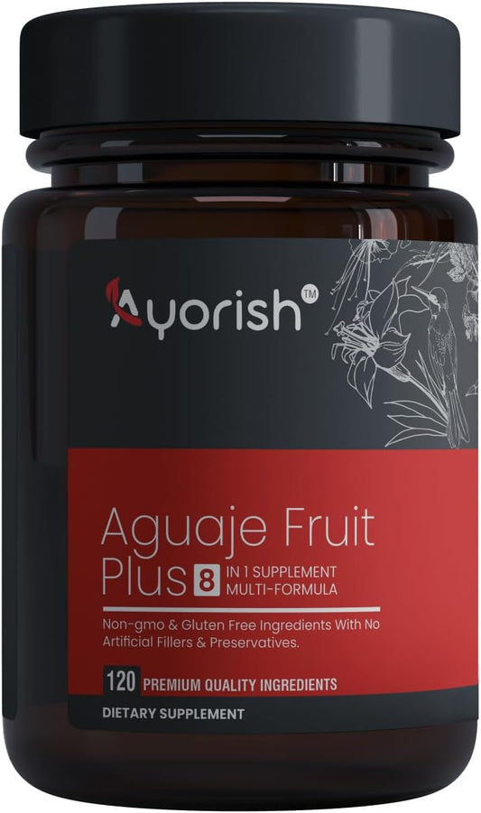 Ayorish Aguaje Fruit Supplement with Pueraria Mirifica, Papaya Leaf, Dong Quai, Shatavari, Wild Yam, Fenugreek Seed - 120 Capsules