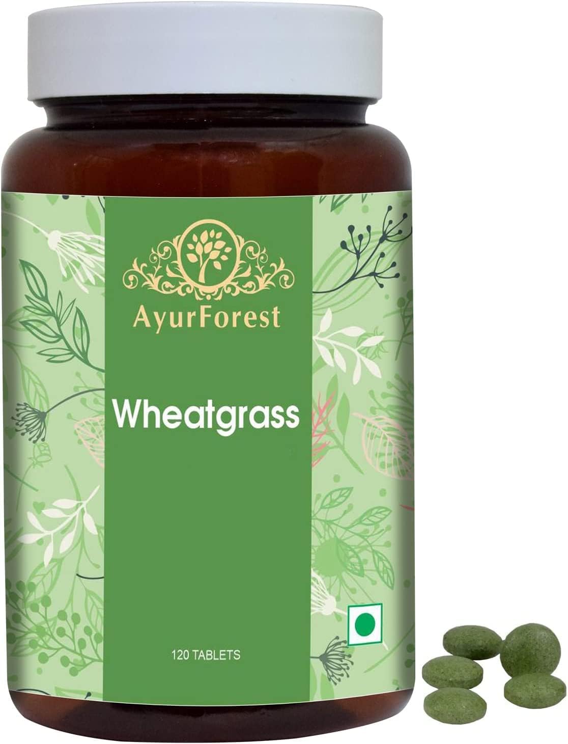 AYURFOREST Wheatgrass Tablets 500mg - 120 Herbal Supplements
