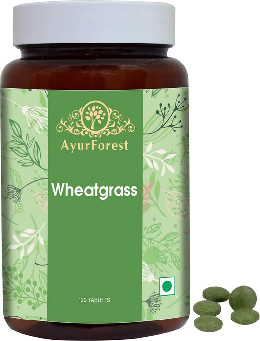 AYURFOREST Wheatgrass Tablets 500mg - 120 Herbal Supplements