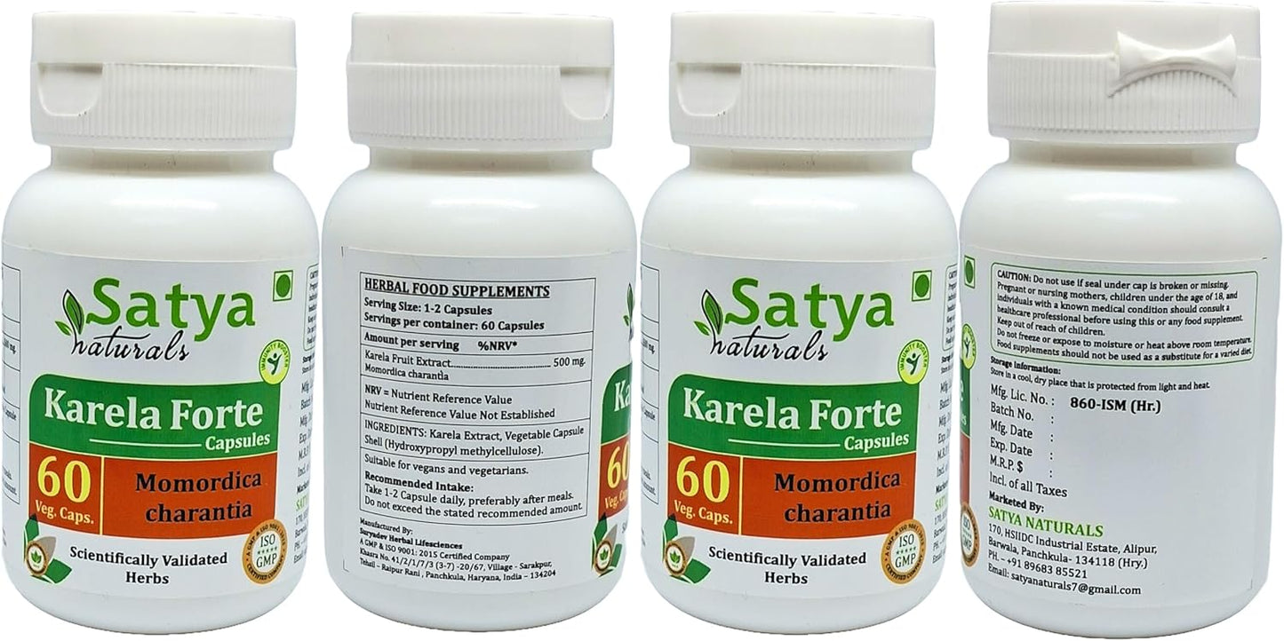Ayurvedic Bitter Melon Forte Capsules 500mg - 240 Veg Caps - Karela Extract Supplement for Men and Women - 10:1 Concentration