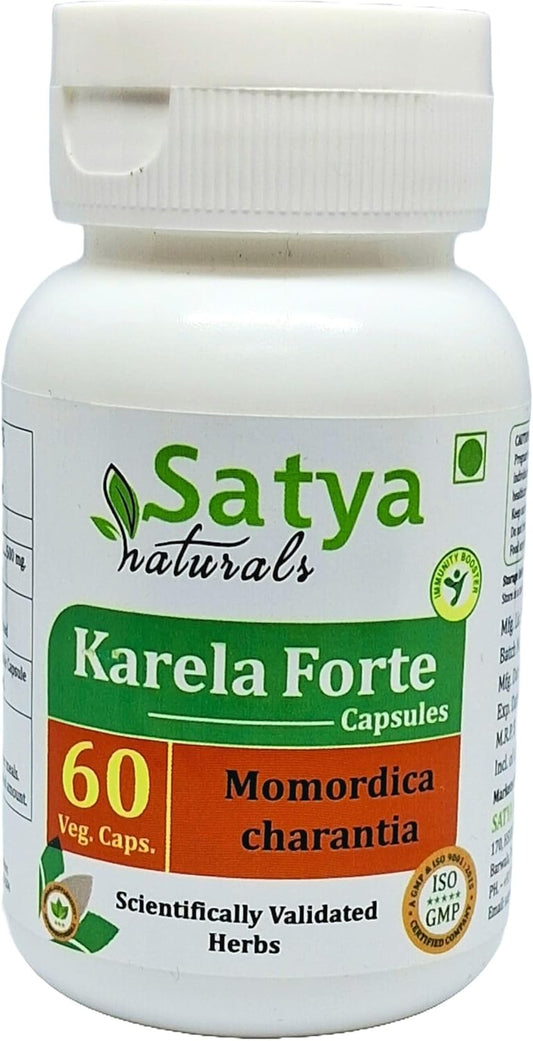 Ayurvedic Bitter Melon Forte Capsules 500mg - 60 Veg Capsules | Momordica Charantia Extract for Men and Women | Herbal Supplement - 10:1 Forte Ratio (1 Bottle)