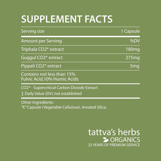 Ayurvedic Digestive Health Support with Tattva's Herbs Triphala Guggul Capsules - 240 Count (2 Pack)