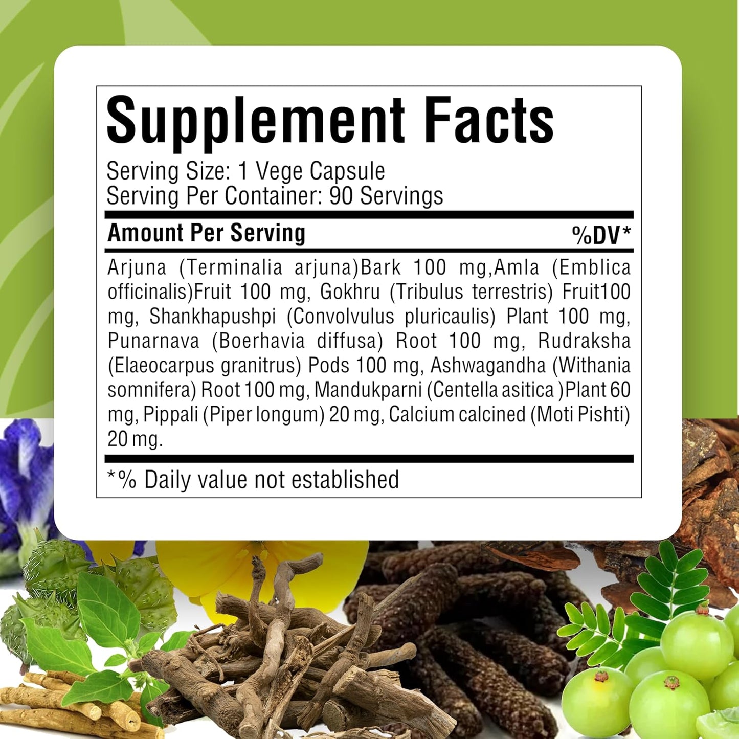 Ayurvedic Herbal Supplement for Heart Health - 90 Vege Capsules 800 Mg - Herbsforever Cardio-B