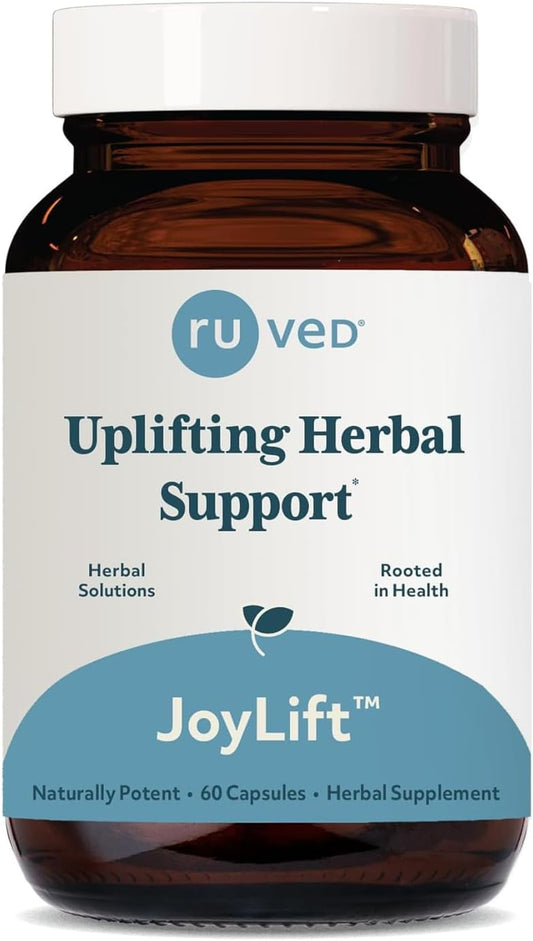 Ayurvedic Joylift Herbal Supplement with Saffron, Berberine, St. John’s Wort - Promotes Calm & Positive Outlook - 60 Capsules