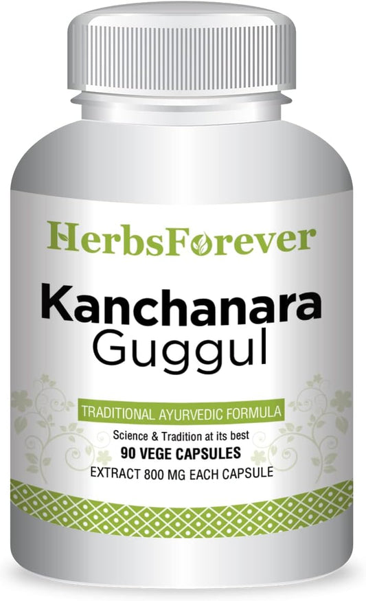 Ayurvedic Kanchnara Guggul Capsules 800mg - 90 Vege Capsules by Herbsforever