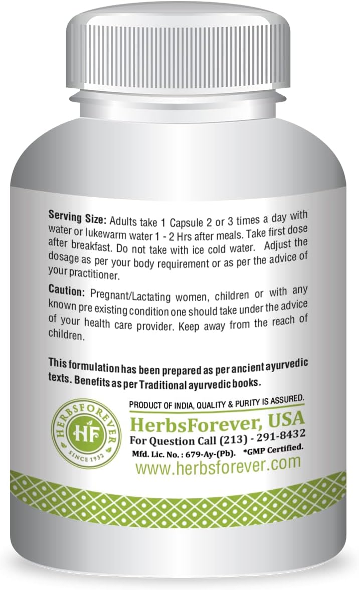 Ayurvedic Kanchnara Guggul Capsules 800mg - 90 Vege Capsules by Herbsforever