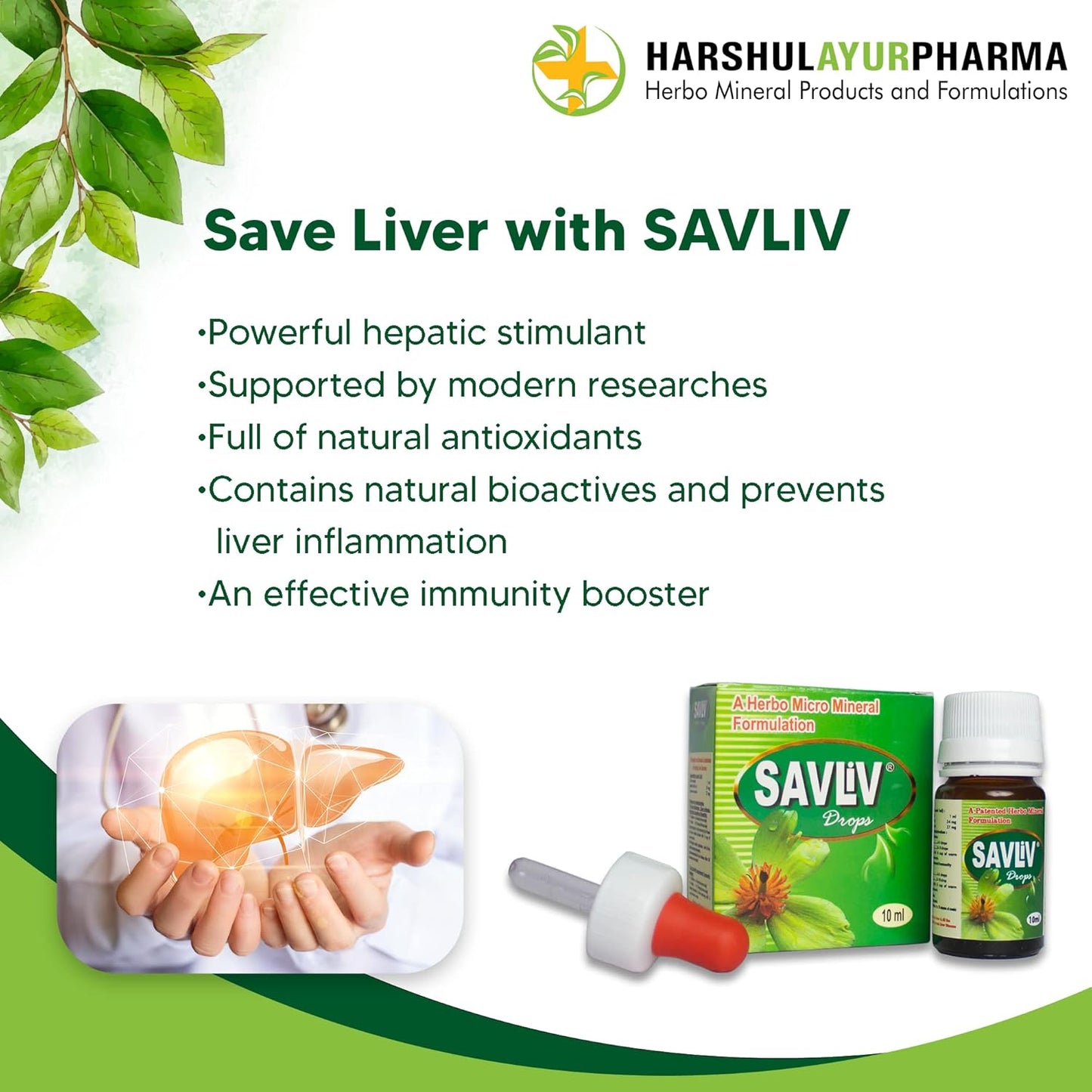 Ayurvedic SAVLIV Liver Drops 10ml Vial - Natural Detox for Liver Health and Management of Liver Issues