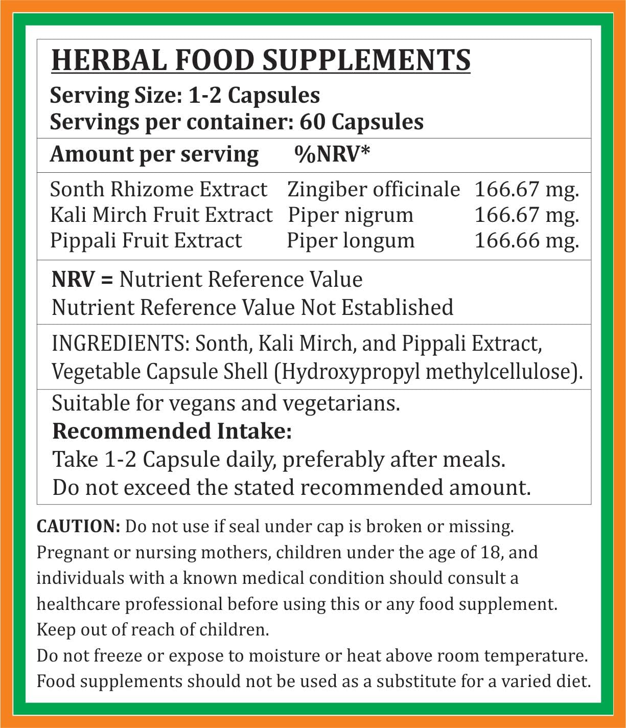 Ayurvedic Trikatu Forte Capsules 500mg for Men and Women | Satya Naturals Trikatu Extract Capsules | Herbal Supplement for Digestion | 60 Veg Capsules