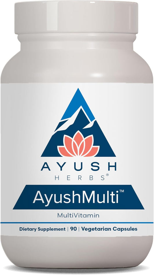 Ayush Herbs Multi: High Antioxidant Multivitamin for Women & Men - Daily B Vitamin & Chelated Mineral Supplements - 90 Vegetarian Capsules
