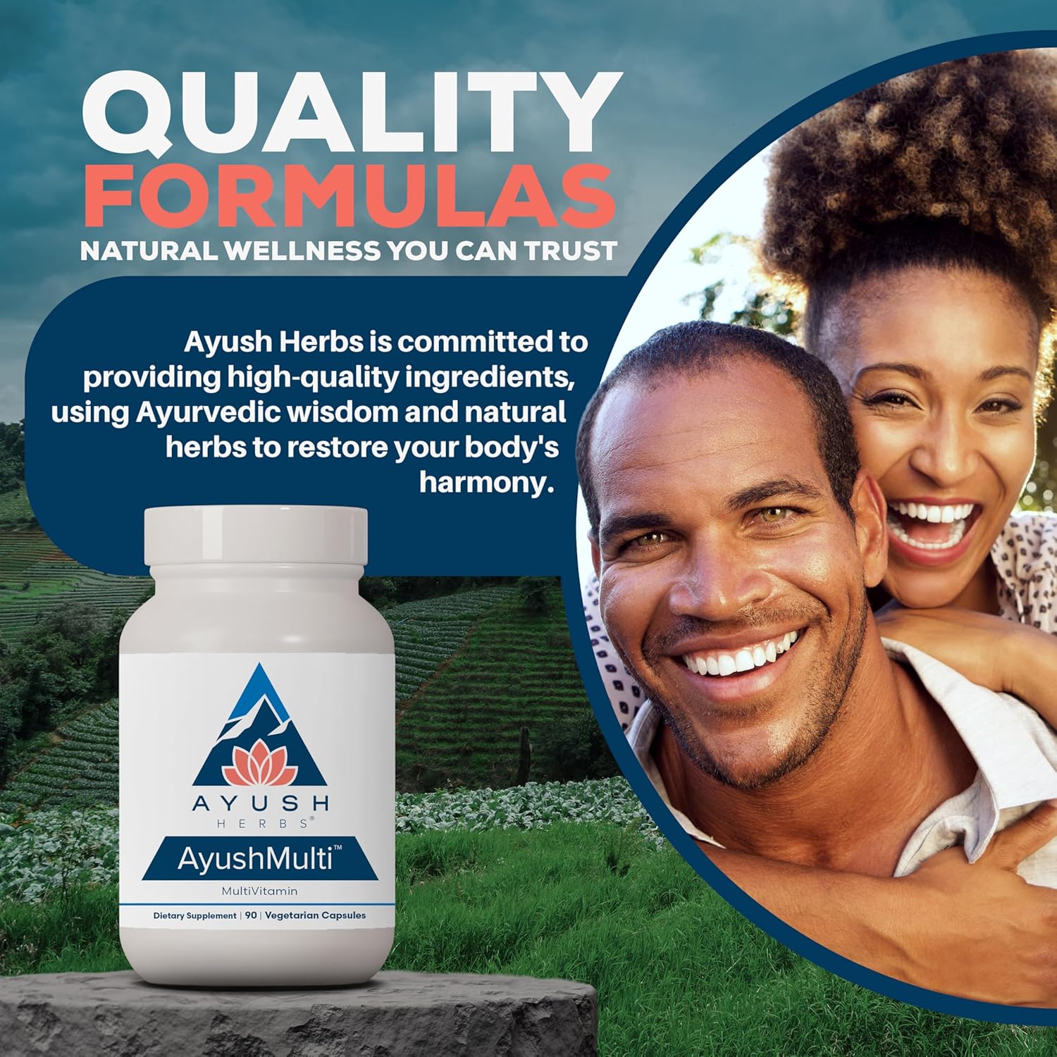 Ayush Herbs Multi: High Antioxidant Multivitamin for Women & Men - Daily B Vitamin & Chelated Mineral Supplements - 90 Vegetarian Capsules