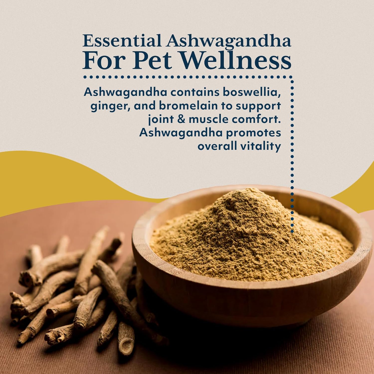 Ayush Herbs Pet Stress Support Capsules with Ashwagandha for Calming, Energy, and Vitality - 120 Count