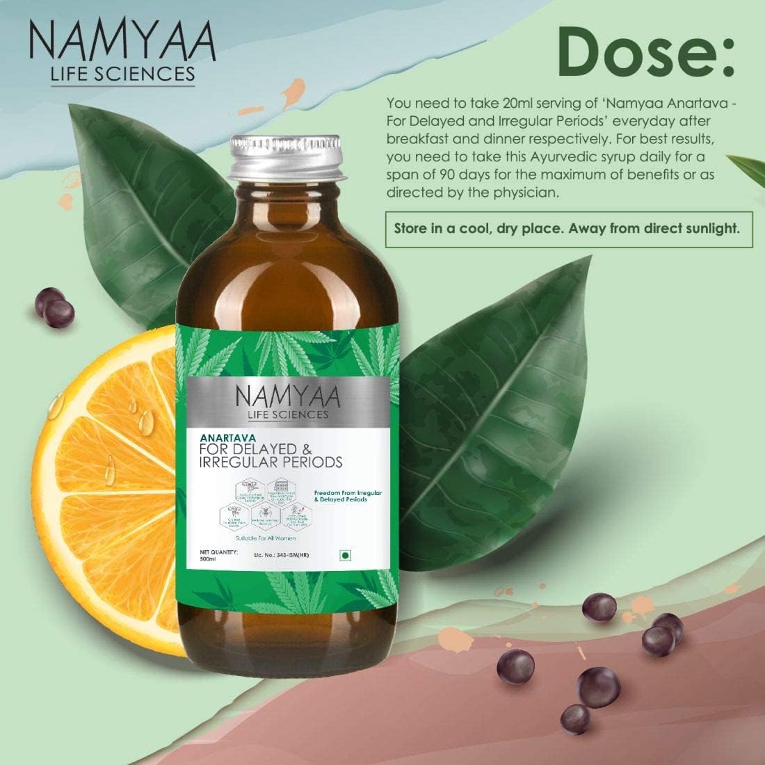 AZAZ Namyaa Anartava White 500ml - Herbal Remedy for Delayed and Irregular Periods