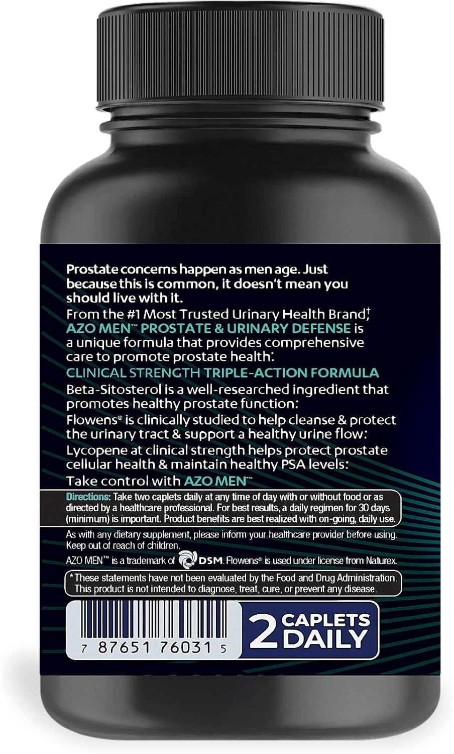 AZO Men Prostate and Urinary Defense - Clinical Strength Supplement for Healthy Prostate Function and Urine Flow - 60 Count