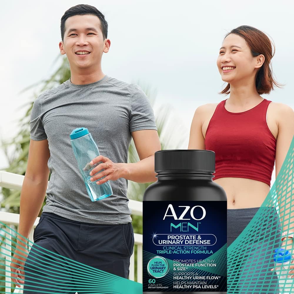 AZO Men Prostate and Urinary Defense - Clinical Strength Supplement for Healthy Prostate Function and Urine Flow - 60 Count
