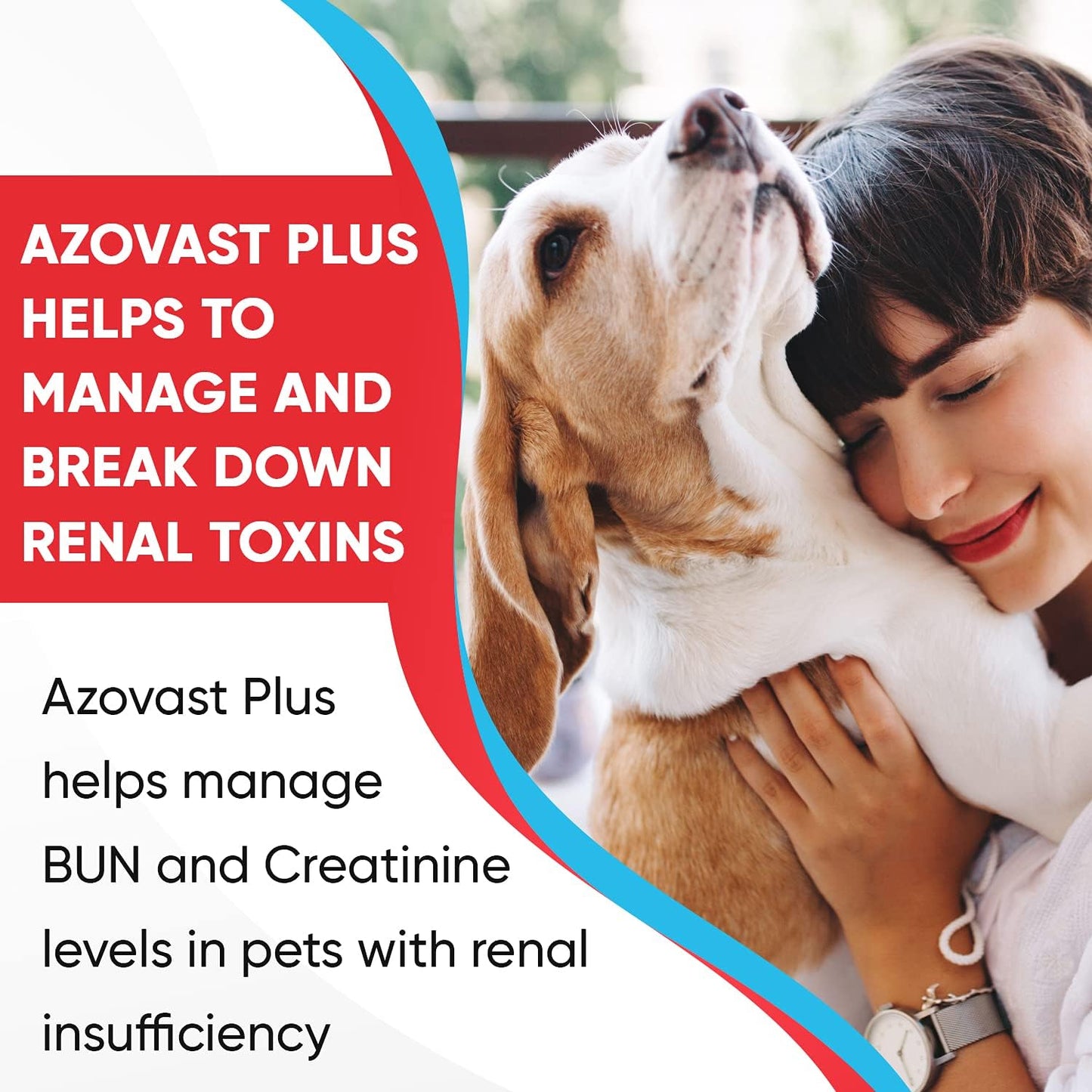 Azovast Plus Kidney Health Supplement for Dogs & Cats, Oral Paste (60 cc) - Supports Kidney Function, Manages Renal Toxins - Chicken Flavor - Made in U.S.A.