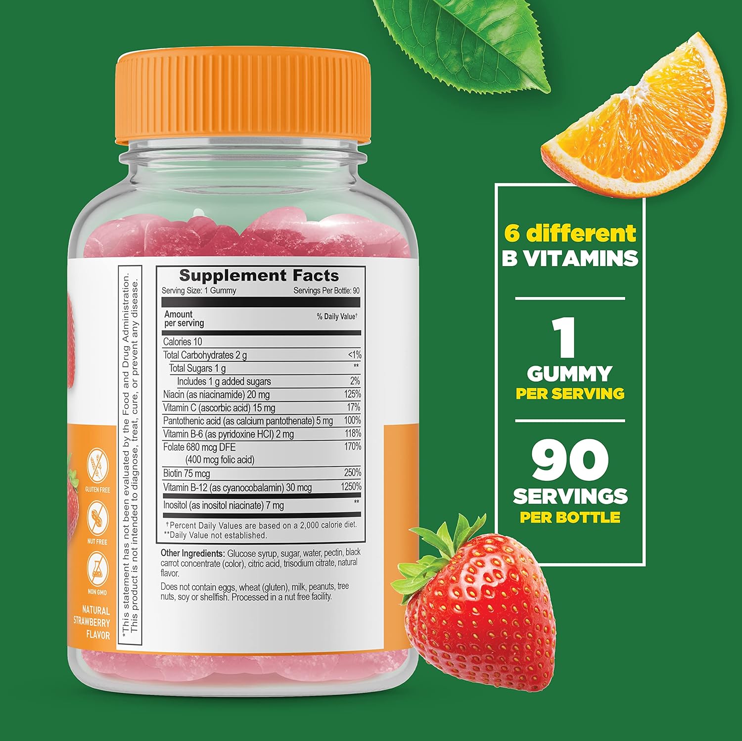 B Complex + Vitamin D 10000 IU Gummies Bundle - Tasty Vitamin Supplement, Gluten & GMO Free Chewables