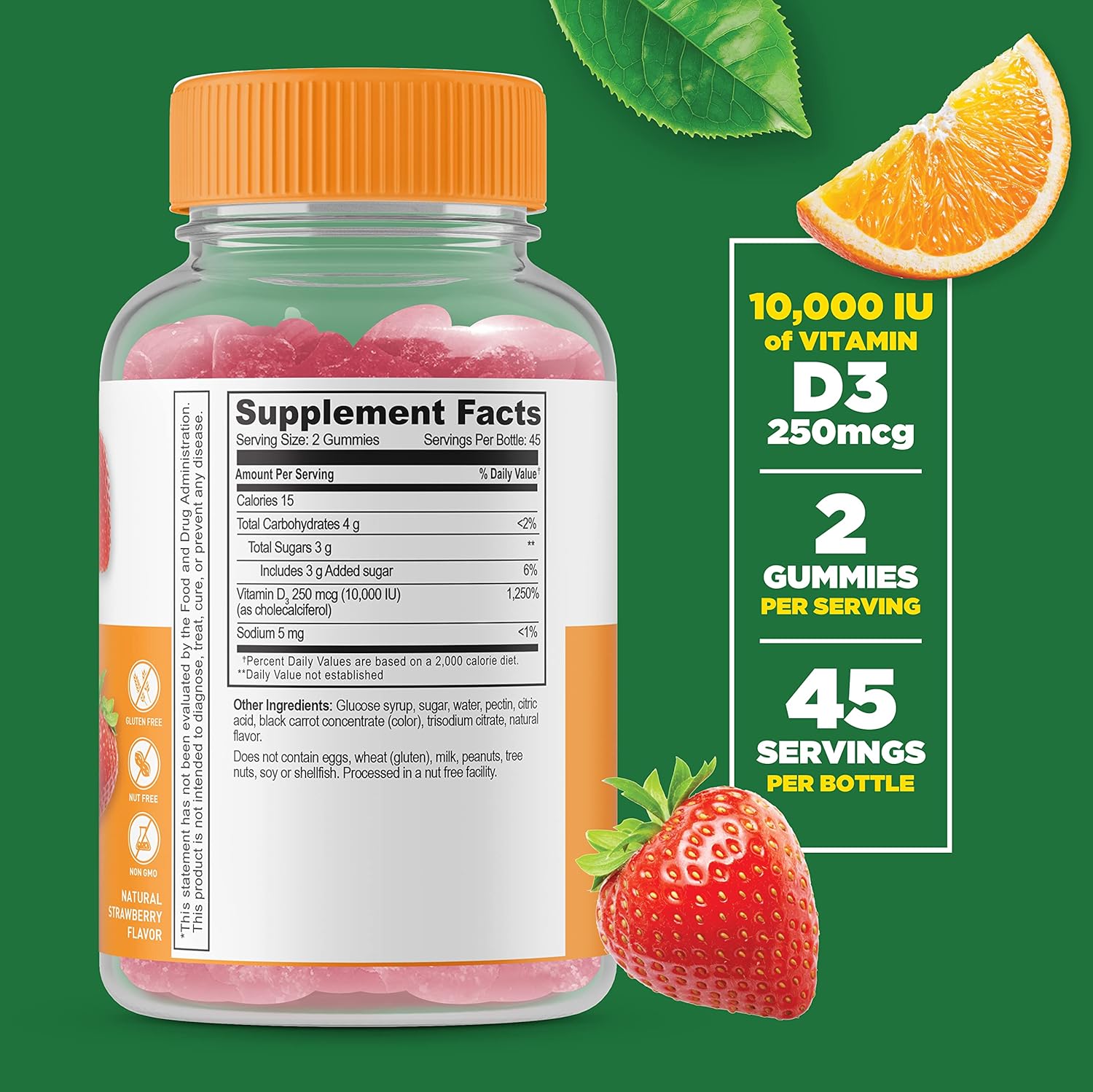 B Complex + Vitamin D 10000 IU Gummies Bundle - Tasty Vitamin Supplement, Gluten & GMO Free Chewables
