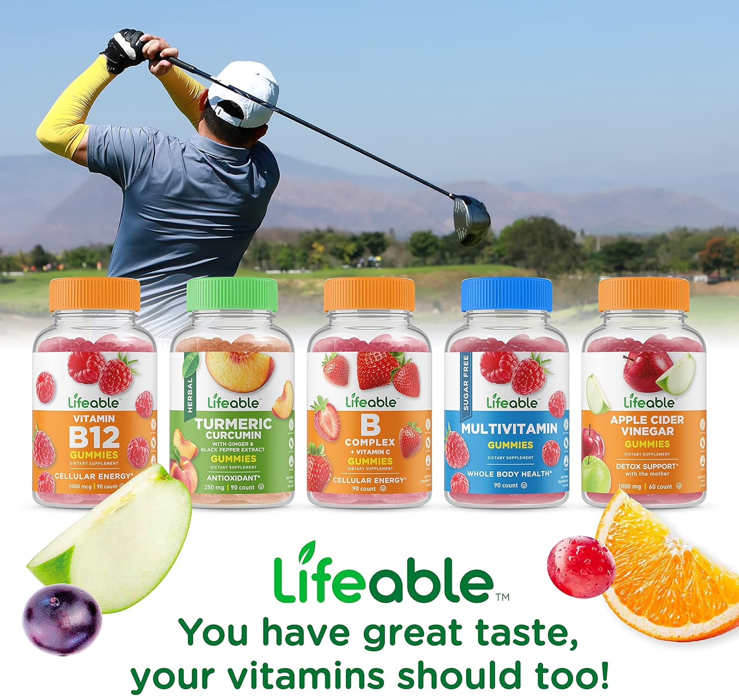 B Complex + Vitamin D 10000 IU Gummies Bundle - Tasty Vitamin Supplement, Gluten & GMO Free Chewables