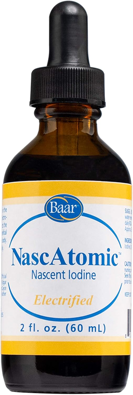 BAAR NascAtomic Nascent Iodine Liquid Drops - 2% Formula for Energy, Vitality, Metabolism Boost, Detox & Thyroid Health - 2 fl oz