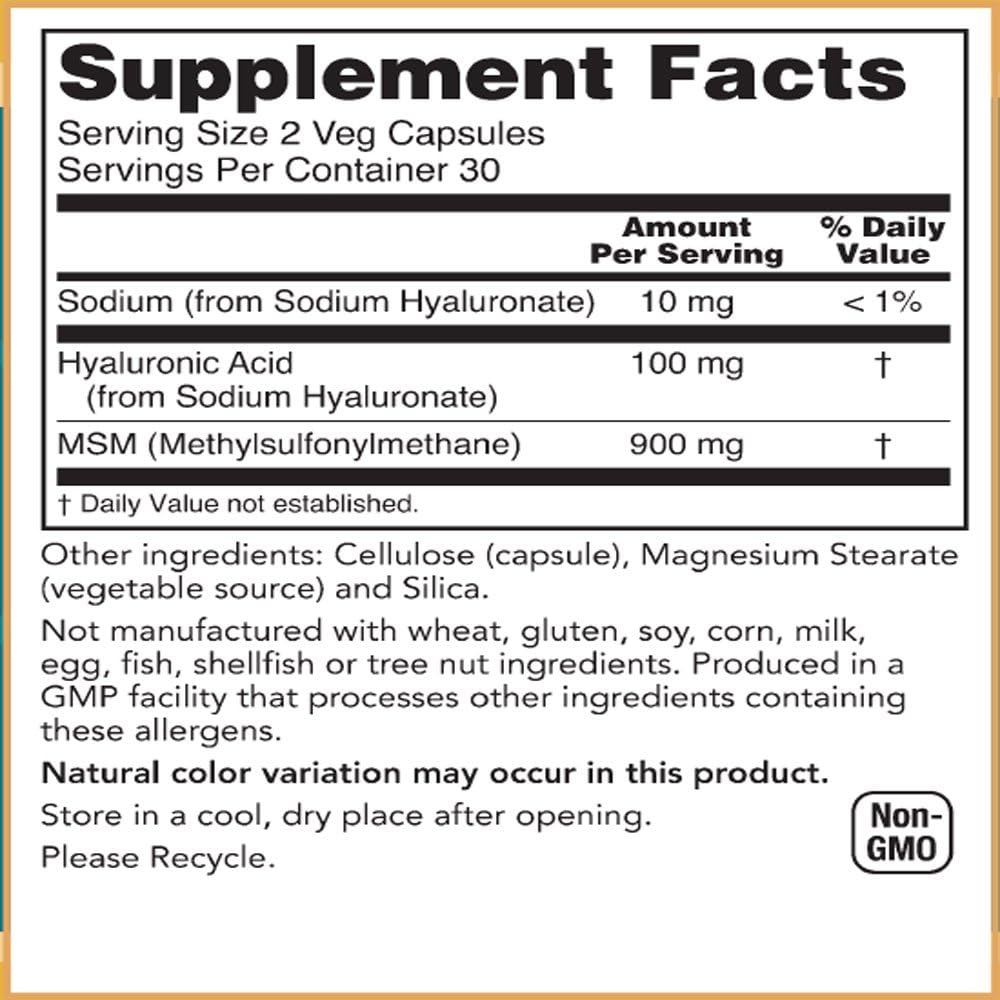 Baar Nature's Blessing Hyaluronic Acid and MSM Capsules