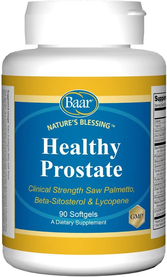 Baar Nature's Blessing Prostate Health Softgels with Saw Palmetto, Beta-Sitosterol, and Lycopene - 90 Softgels