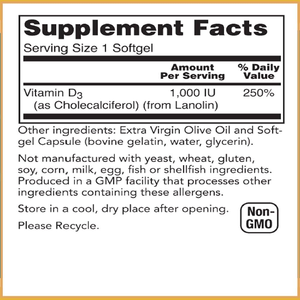 Baar Vitamin D-3 Softgels for Immune Support and Bone Health