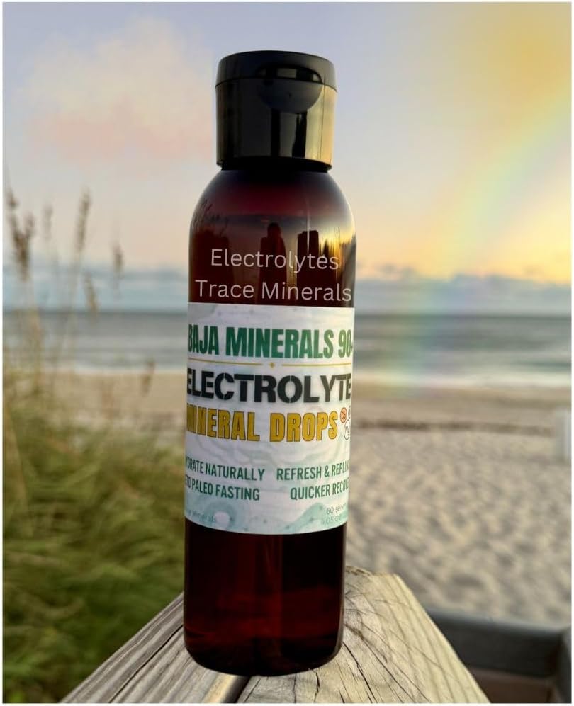 Baja Liquid Electrolyte Drops with 82 Minerals & Trace Minerals - Fasting Keto Paleo Friendly - 4 oz Bottle - Organic Kosher Sea Salt Magnesium