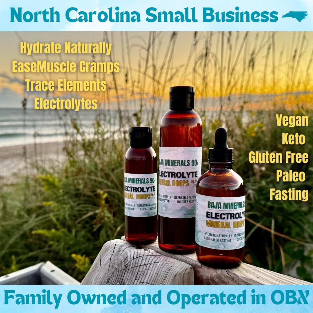 Baja Liquid Electrolyte Drops with 82 Minerals & Trace Minerals - Fasting Keto Paleo Friendly - 4 oz Bottle - Organic Kosher Sea Salt Magnesium