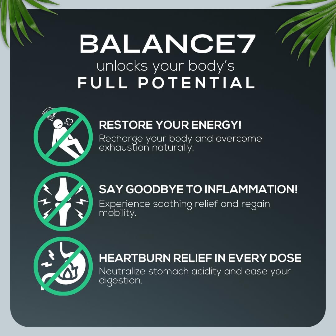 Balance 7 Alkaline Supplement - Liquid pH Booster with Minerals for Energy, Stamina, Recovery & Immunity Boost