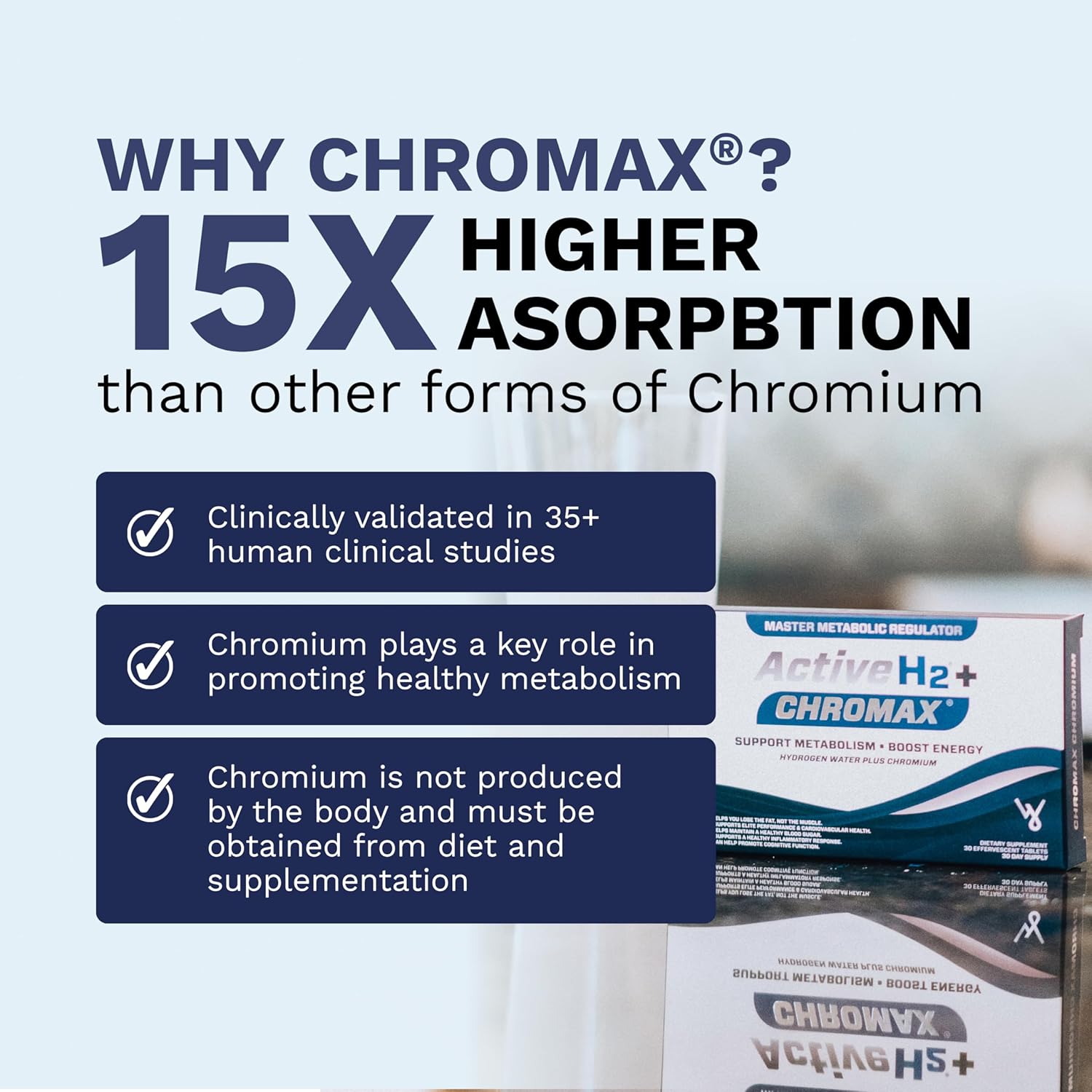 Balance Metabolism & Boost Fitness with Purative Active H2+ Chromax - Hydrogen Water Tablets with Chromium (30 Tablets)