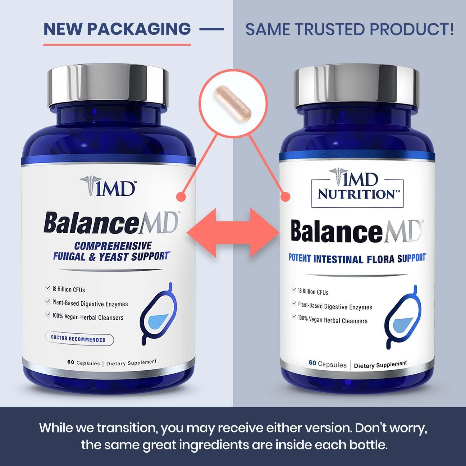 BalanceMD Vaginal Probiotics with Oregano & Caprylic Acid - Supports Digestive Health and Intestinal Flora Balance - 60 Capsules