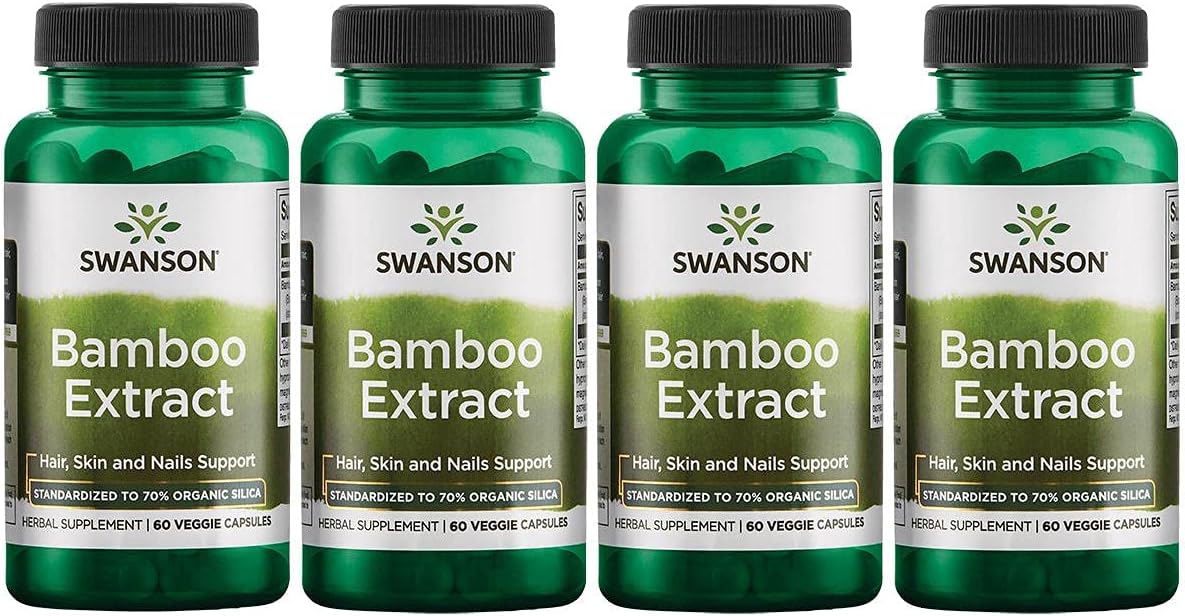 Bamboo Extract Supplement - Promotes Healthy Hair, Skin, and Nails - High Silica Content for Collagen and Bone Health - 240 Veggie Capsules