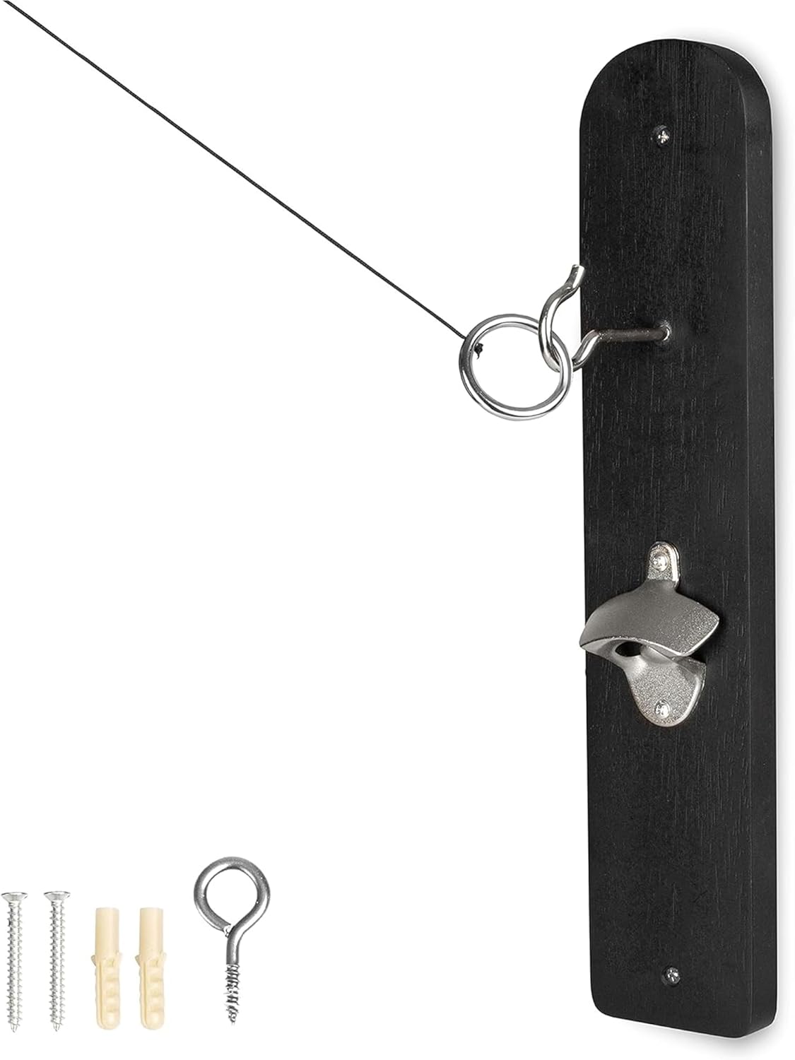 Barcaloo Hook and Ring Game Set with Bottle Opener and Magnetic Cap Catch - Indoor/Outdoor Adult Ring Toss Game