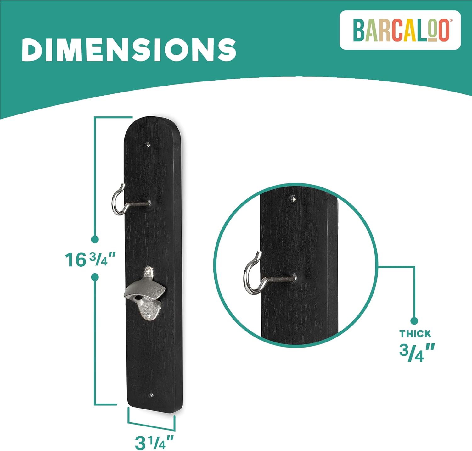 Barcaloo Hook and Ring Game Set with Bottle Opener and Magnetic Cap Catch - Indoor/Outdoor Adult Ring Toss Game